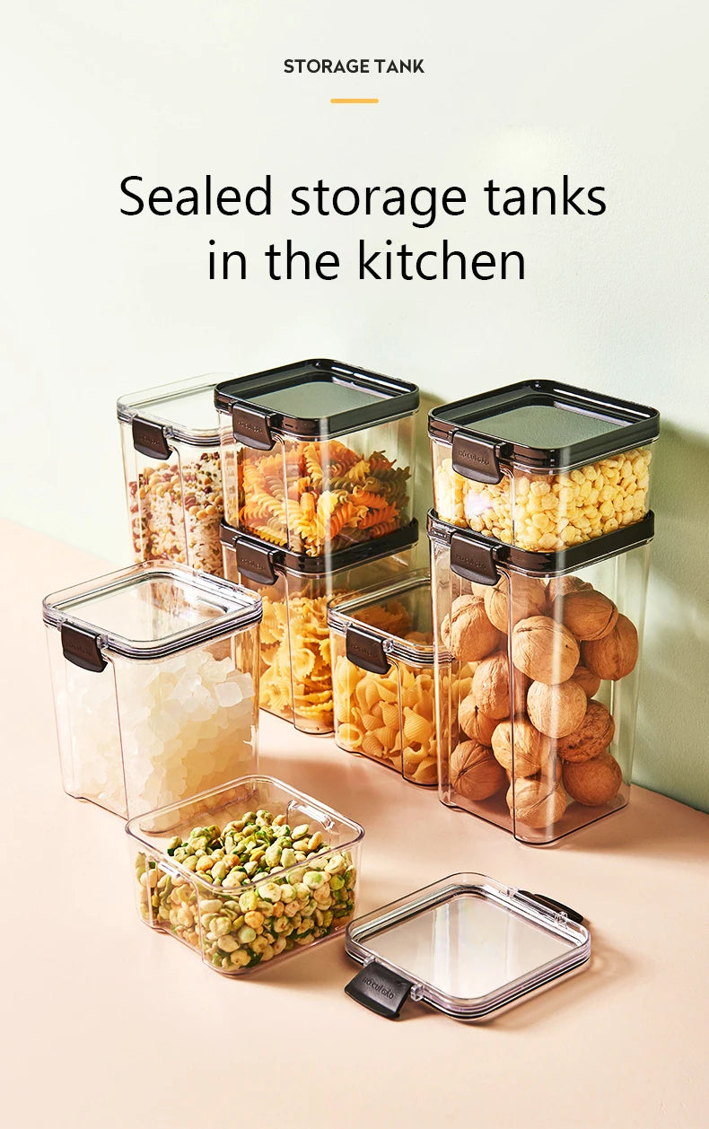 "מארגן מטבח | כלי אחסון לבית | צנצנות סוכר ודגנים | קופסאות אחסון"