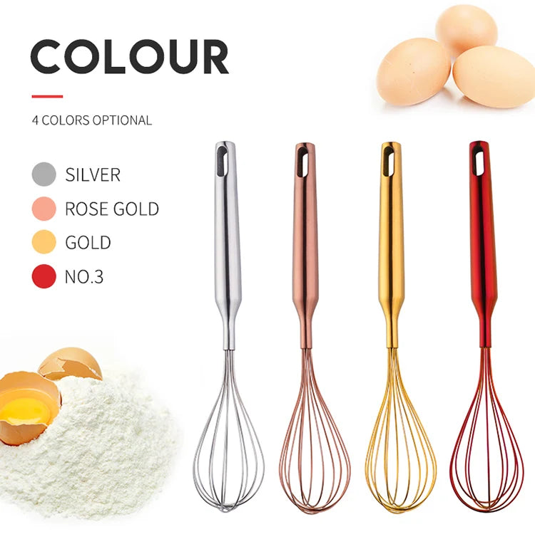 Stainless Steel Egg Stirrer Golden Flour Beater Upgrade Kitchen Utensils Hand Whisk Mixer for Eggs Multifunction Cooking Tool