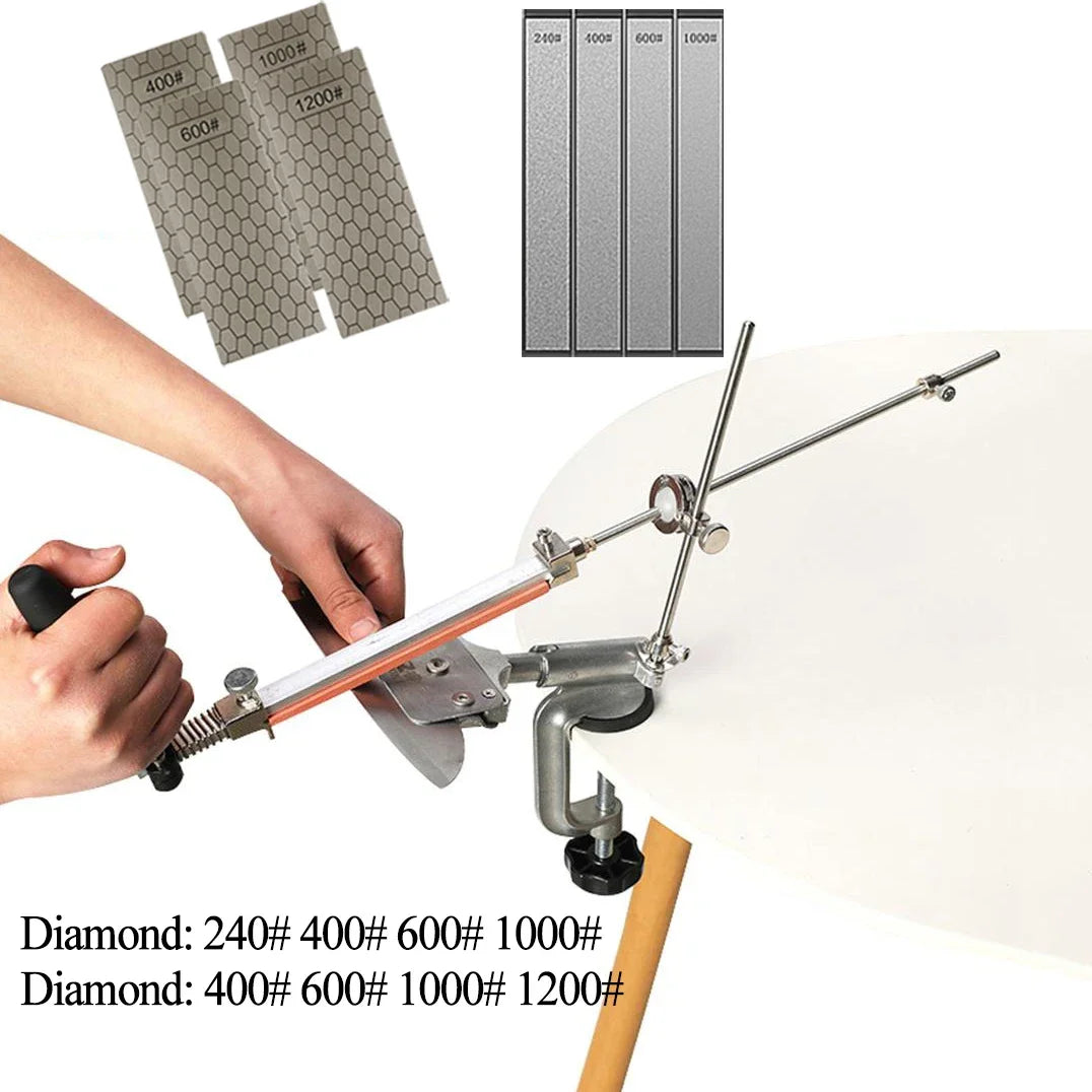 RUIXIN Pro Multifunctional Fixed Angle Knife Sharpener 360° Rotary Stone Sharpening System Spyderco Diamond Grinder Apex Edge