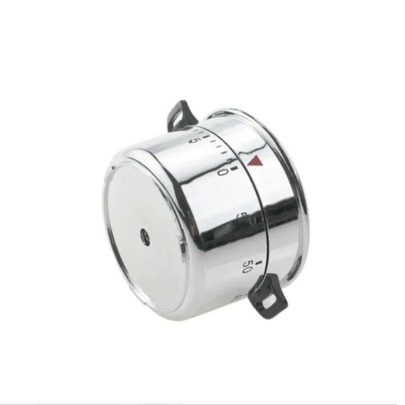 טיימר למטבח מנירוסטה – טיימר מכני ל-60 דקות, למדידת זמן בישול ומעקב אחרי זמן במטבח. כלי חיוני לכל בית למטבח מסודר ומדויק.