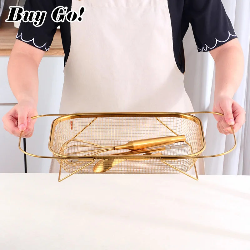 Kitchen Organizer Stainless Steel Soap Sponge Holder Adjustable Vegetable Drain Basket Sink Rack Telescopic Washing Drainer