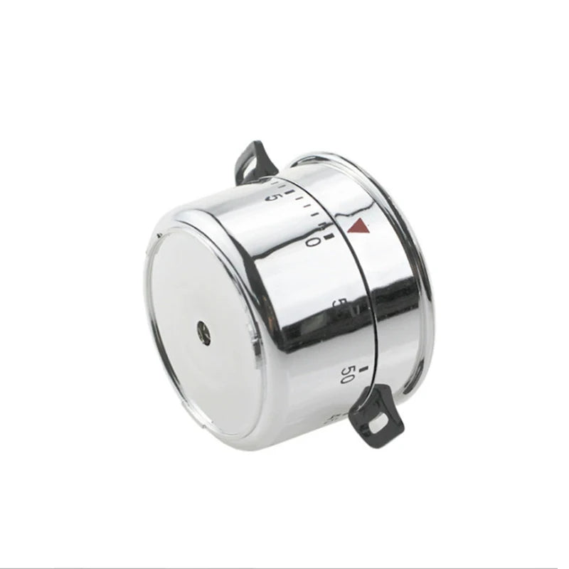 טיימר למטבח מנירוסטה – טיימר מכני ל-60 דקות, למדידת זמן בישול ומעקב אחרי זמן במטבח. כלי חיוני לכל בית למטבח מסודר ומדויק.