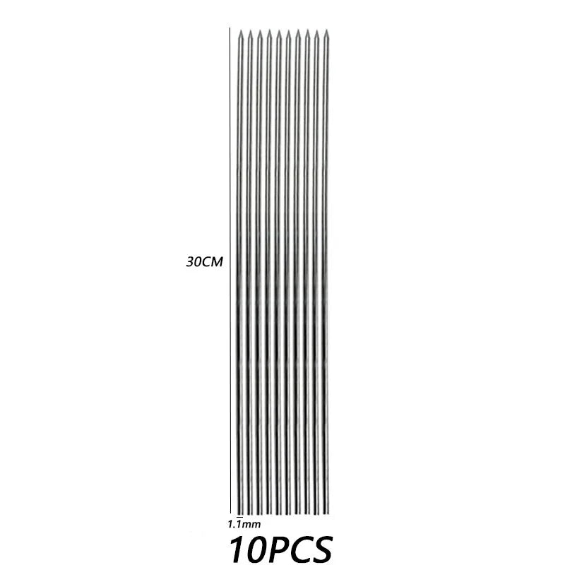 שיפודי ברביקיו איכותיים מנירוסטה, עמידים בחום ומתאימים לצלייה של שish kebab, בשר, ירקות ועוד. אידיאליים לשימוש בחוץ – קמפינג, פיקניק, מנגל ביתי וכל כלי הבישול הנלווים. קלים לניקוי ולשימוש חוזר, כלי חובה לכל חובב גריל.