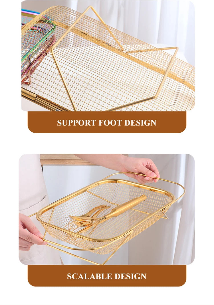 Kitchen Organizer Stainless Steel Soap Sponge Holder Adjustable Vegetable Drain Basket Sink Rack Telescopic Washing Drainer