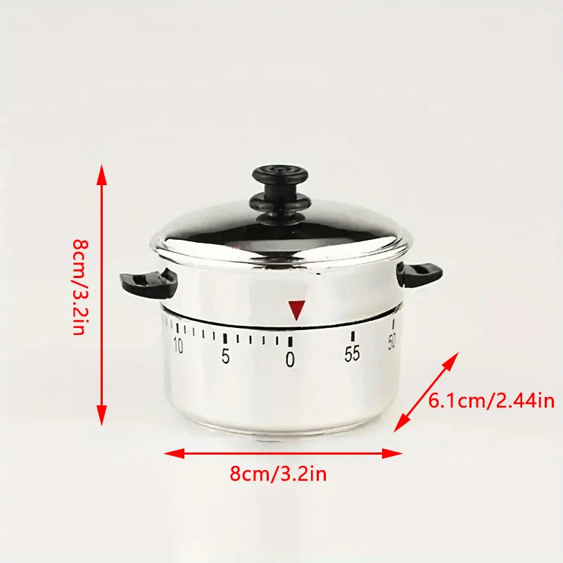 טיימר למטבח מנירוסטה – טיימר מכני ל-60 דקות, למדידת זמן בישול ומעקב אחרי זמן במטבח. כלי חיוני לכל בית למטבח מסודר ומדויק.