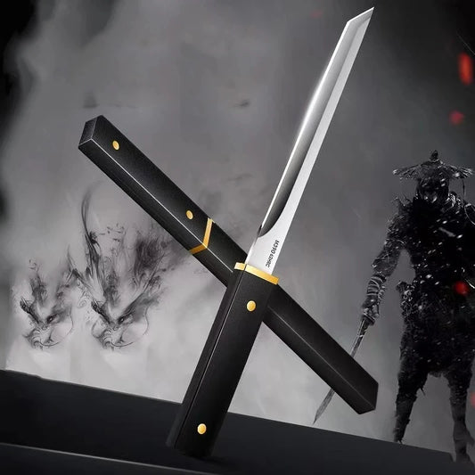 סכין ברביקיו רב־תכליתית לחיתוך דגים, פירות וסטייקים. ידית פלסטיק נוחה, להב חד ומדויק לבישול, פירוק בשר, חיתוך ועבודת שף מקצועית.