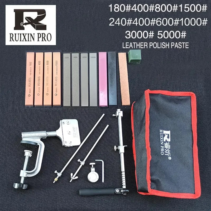 RUIXIN Pro Multifunctional Fixed Angle Knife Sharpener 360° Rotary Stone Sharpening System Spyderco Diamond Grinder Apex Edge