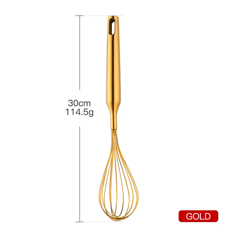 Stainless Steel Egg Stirrer Golden Flour Beater Upgrade Kitchen Utensils Hand Whisk Mixer for Eggs Multifunction Cooking Tool