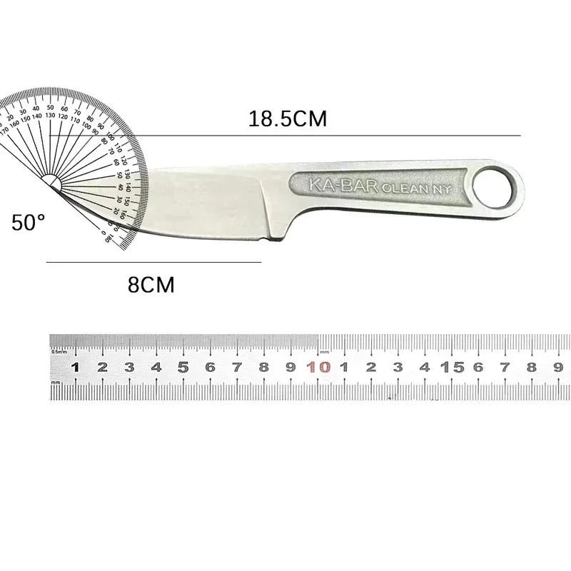 סכין עשוי נירוסטה טקטית להישרדות בשטח, רב-תכליתית וניידת; כוללת נדן.