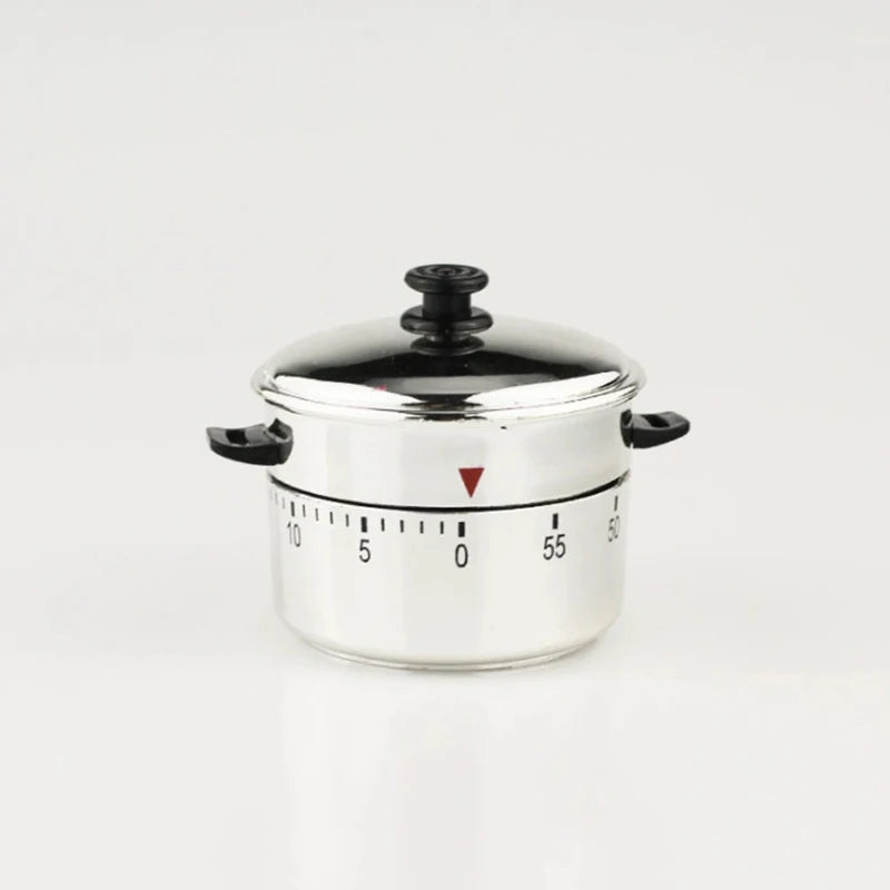 טיימר למטבח מנירוסטה – טיימר מכני ל-60 דקות, למדידת זמן בישול ומעקב אחרי זמן במטבח. כלי חיוני לכל בית למטבח מסודר ומדויק.