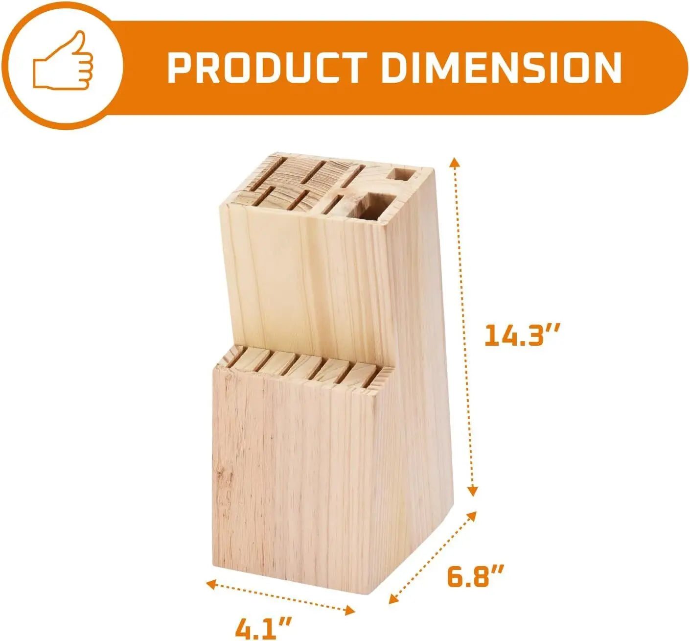 סט סכינים למטבח עם מעמד מעץ מלא – 15 חלקים, סכיני שף חדים מפלדת אל חלד, סכין לחם, סכין קצבים, סכיני פרי ובשר.