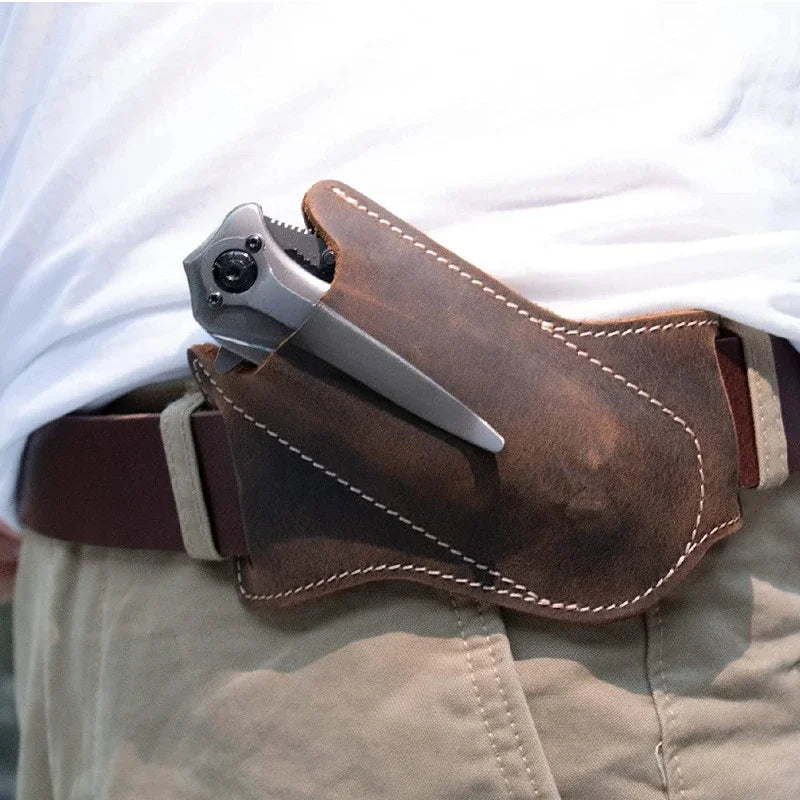 עם מחזיק לחגורה לאחסון סכינים למניעת שריטות  ...מתאים לסכין מתקפלת כלי עזר חובה לחובבי טבע טיילנים קמפינג ו\או עבודהג{נרתיקPU}