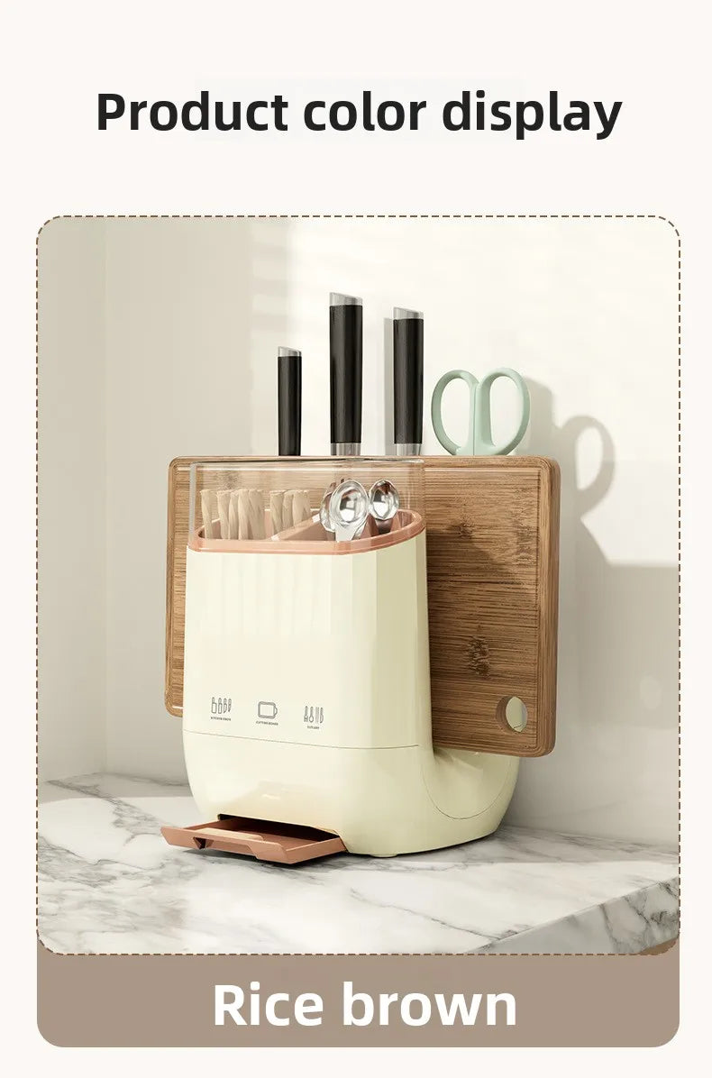 מתקן אחסון למטבח המודרני – כולל מקום להנחת קרש חיתוך, סכינים, מקלות אכילה ואפילו מקום לטלפון בזמן העבודה!