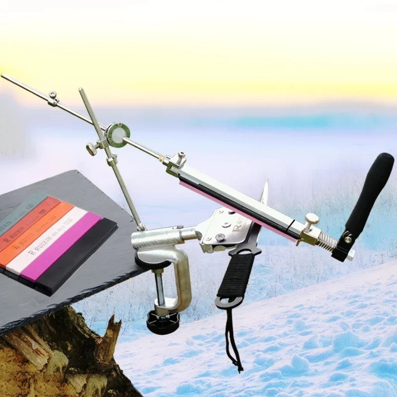 RUIXIN Pro Multifunctional Fixed Angle Knife Sharpener 360° Rotary Stone Sharpening System Spyderco Diamond Grinder Apex Edge