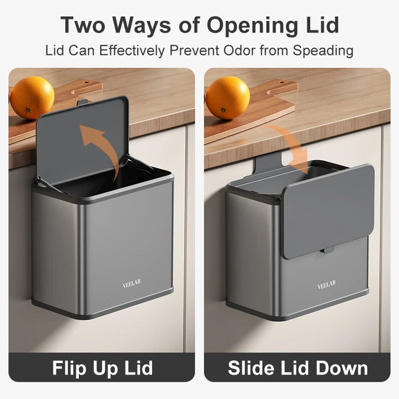 פח אשפה למטבח – ניתן לתלייה על הקיר או על דלת ארון המטבח, מתאים לפסולת נייר ושאריות מזון. פח אשפה קומפקטי לשולחן עבודה או למטבח, נוח לשימוש ולניקוי.