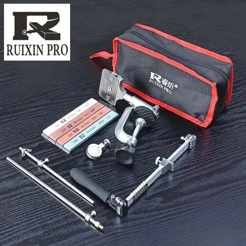 RUIXIN Pro Multifunctional Fixed Angle Knife Sharpener 360° Rotary Stone Sharpening System Spyderco Diamond Grinder Apex Edge