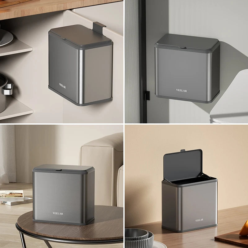 פח אשפה למטבח – ניתן לתלייה על הקיר או על דלת ארון המטבח, מתאים לפסולת נייר ושאריות מזון. פח אשפה קומפקטי לשולחן עבודה או למטבח, נוח לשימוש ולניקוי.