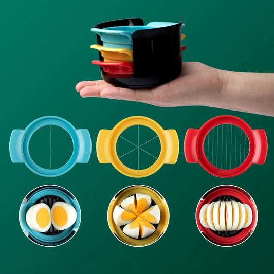 מתקן מטבח 3 ב-1: חותך ביצים, מפריד ביצים ושומר ביצים – כלי רב-תכליתי לבית לעיצוב ובישול קל.