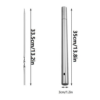 15 יחידות שיפודי נירוסטה רב־פעמיים עם צינור אחסון – מושלם לברביקיו, שיש קבב, קמפינג, פיקניק, בישול חוץ ואביזרי גריל