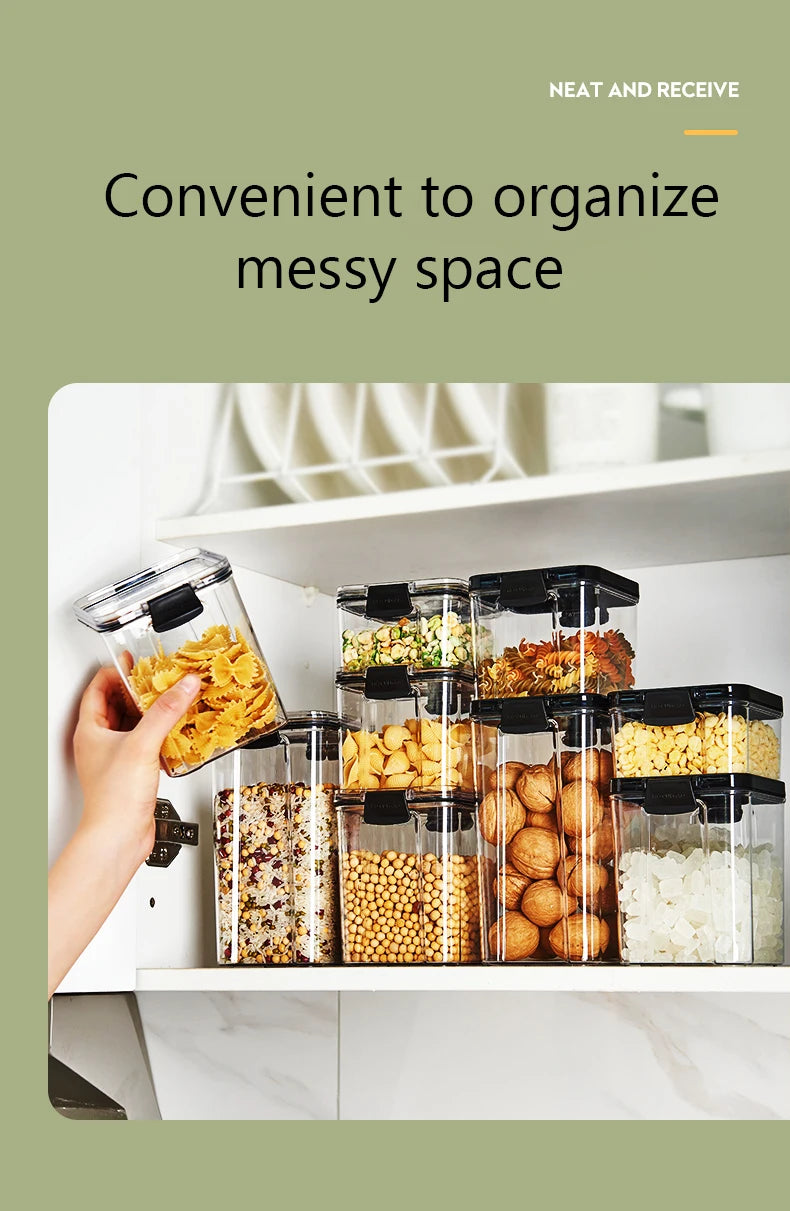 "מארגן מטבח | כלי אחסון לבית | צנצנות סוכר ודגנים | קופסאות אחסון"