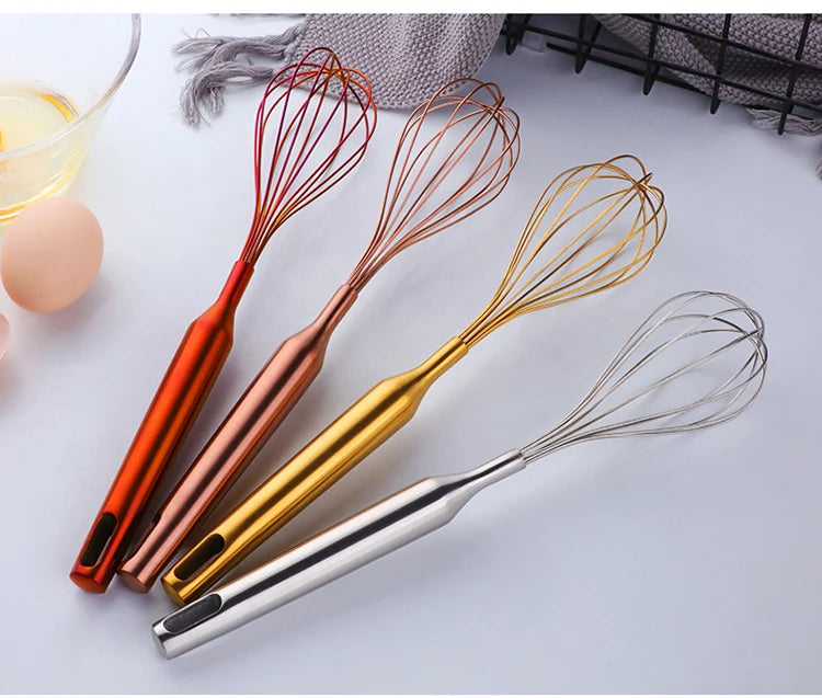 Stainless Steel Egg Stirrer Golden Flour Beater Upgrade Kitchen Utensils Hand Whisk Mixer for Eggs Multifunction Cooking Tool