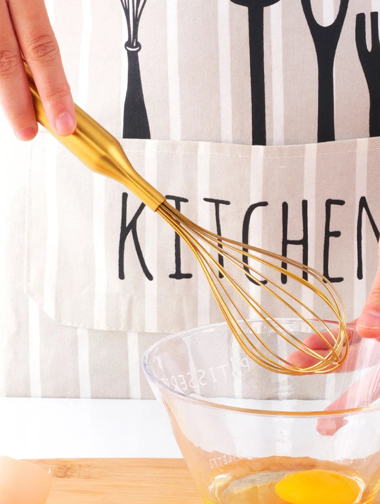 Stainless Steel Egg Stirrer Golden Flour Beater Upgrade Kitchen Utensils Hand Whisk Mixer for Eggs Multifunction Cooking Tool