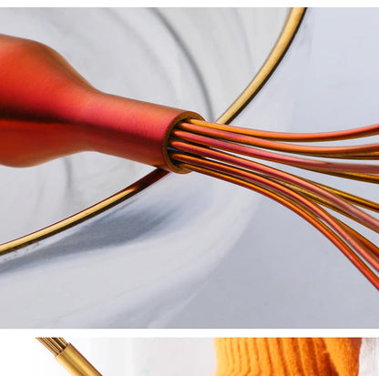 Stainless Steel Egg Stirrer Golden Flour Beater Upgrade Kitchen Utensils Hand Whisk Mixer for Eggs Multifunction Cooking Tool