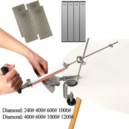 RUIXIN Pro Multifunctional Fixed Angle Knife Sharpener 360° Rotary Stone Sharpening System Spyderco Diamond Grinder Apex Edge