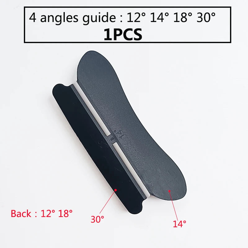 מחזיק להב סכיו להשחזת סכינים עם אבן השחזה בשיפוע של  15° לסכיני מטבח, אביזר עזר לאבן השחזה.