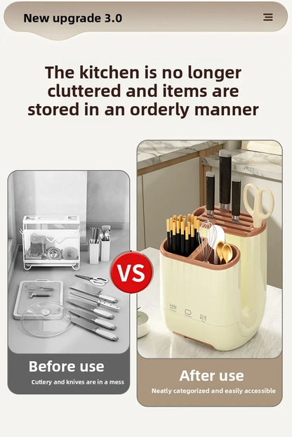 מתקן אחסון למטבח המודרני – כולל מקום להנחת קרש חיתוך, סכינים, מקלות אכילה ואפילו מקום לטלפון בזמן העבודה!