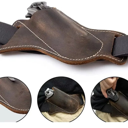 עם מחזיק לחגורה לאחסון סכינים למניעת שריטות  ...מתאים לסכין מתקפלת כלי עזר חובה לחובבי טבע טיילנים קמפינג ו\או עבודהג{נרתיקPU}