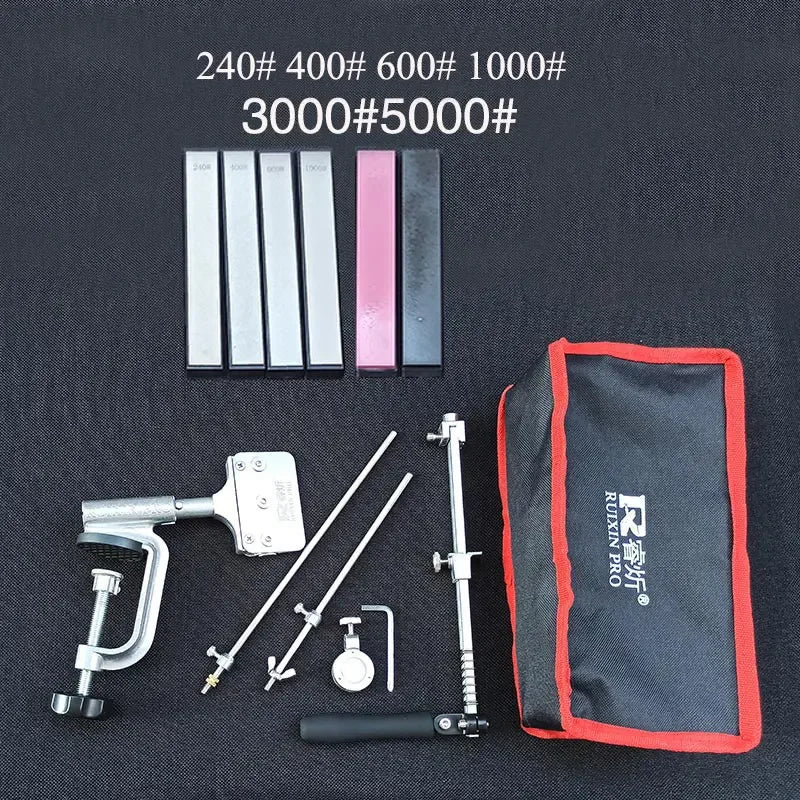 RUIXIN Pro Multifunctional Fixed Angle Knife Sharpener 360° Rotary Stone Sharpening System Spyderco Diamond Grinder Apex Edge