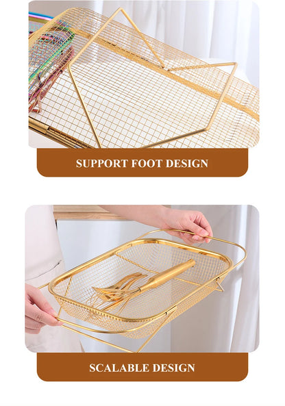 Kitchen Organizer Stainless Steel Soap Sponge Holder Adjustable Vegetable Drain Basket Sink Rack Telescopic Washing Drainer