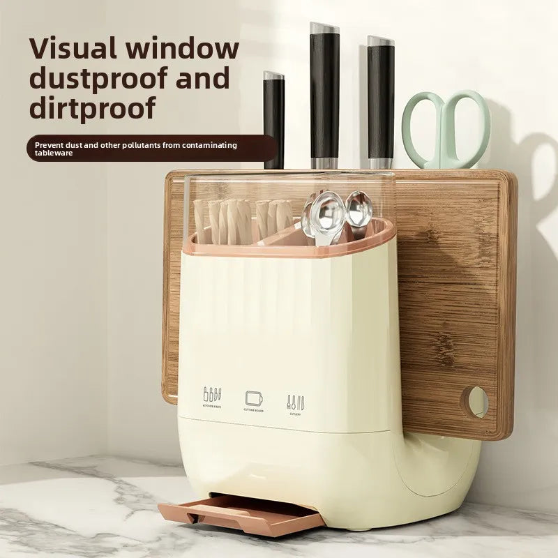 מתקן אחסון למטבח המודרני – כולל מקום להנחת קרש חיתוך, סכינים, מקלות אכילה ואפילו מקום לטלפון בזמן העבודה!