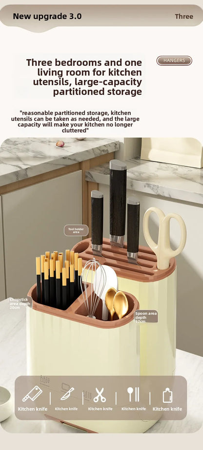 מתקן אחסון למטבח המודרני – כולל מקום להנחת קרש חיתוך, סכינים, מקלות אכילה ואפילו מקום לטלפון בזמן העבודה!