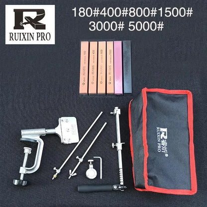 RUIXIN Pro Multifunctional Fixed Angle Knife Sharpener 360° Rotary Stone Sharpening System Spyderco Diamond Grinder Apex Edge