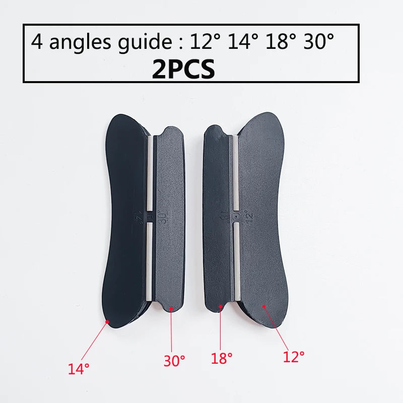 מחזיק להב סכיו להשחזת סכינים עם אבן השחזה בשיפוע של  15° לסכיני מטבח, אביזר עזר לאבן השחזה.