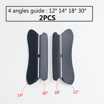 מחזיק להב סכיו להשחזת סכינים עם אבן השחזה בשיפוע של  15° לסכיני מטבח, אביזר עזר לאבן השחזה.