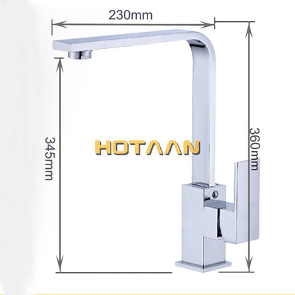 ברז מטבח מרובע מסתובב מנחושת – ברז כיור מעוצב עם מיקסר איכותי לדלפק המטבח, דגם YT-6004. מתאים לעיצוב מודרני, עמיד לאורך זמן ונוח לשימוש יומיומי.