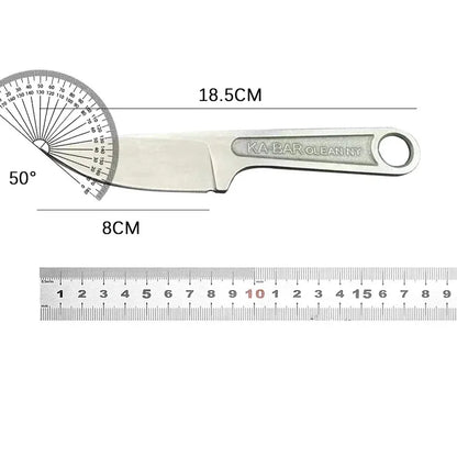 סכין עשוי נירוסטה טקטית להישרדות בשטח, רב-תכליתית וניידת; כוללת נדן.