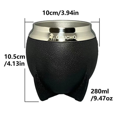 كوب غواشو يربا ماتي من الفولاذ المقاوم للصدأ، الأرجنتين، كالاباش مزدوج الجدار مع عزل حراري