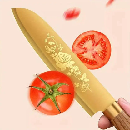 סט סכינים למטבח בציפוי טיטניום – חדות במיוחד, עמידות לאורך זמן, מושלם לחיתוך בשר ועצמות, מתאים למטבחים מקצועיים ולשימוש ביתי.