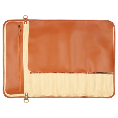 תיק עור לגלגול סכינים – מארגן סכינים מקצועי, נייד ונוח לשפים ולסטודנטים לקולינריה