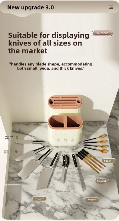 מתקן אחסון למטבח המודרני – כולל מקום להנחת קרש חיתוך, סכינים, מקלות אכילה ואפילו מקום לטלפון בזמן העבודה!