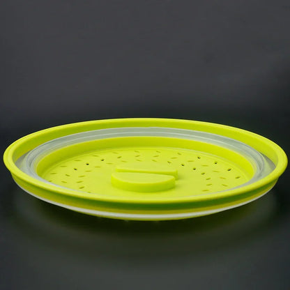 מכסה מתקפל למיקרוגל – מונע התזת שמן, שומר על טריות ומונע לכלוך בזמן חימום ובישול. פתרון נוח ויעיל למטבח נקי ומהיר.