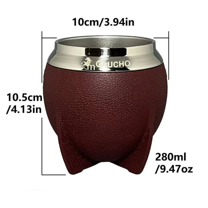 كوب غواشو يربا ماتي من الفولاذ المقاوم للصدأ، الأرجنتين، كالاباش مزدوج الجدار مع عزل حراري