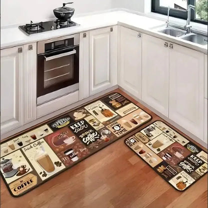 Kitchen Cutlery Knife and Fork Theme Washable Stain-resistant Foot Mat Carpet Kitchen Living Room Entrance Door Mats