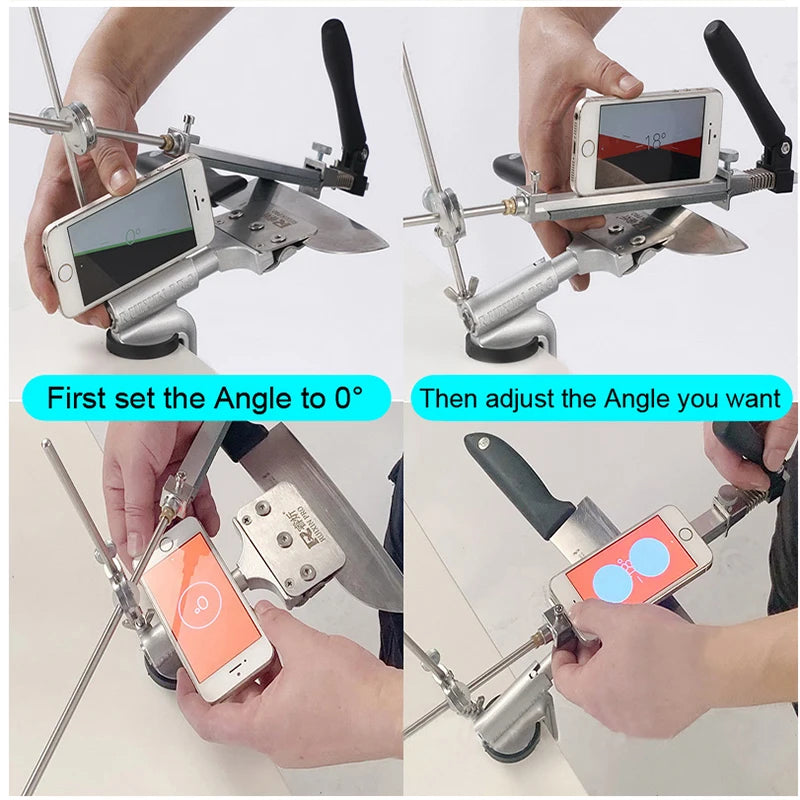 RUIXIN Pro Multifunctional Fixed Angle Knife Sharpener 360° Rotary Stone Sharpening System Spyderco Diamond Grinder Apex Edge