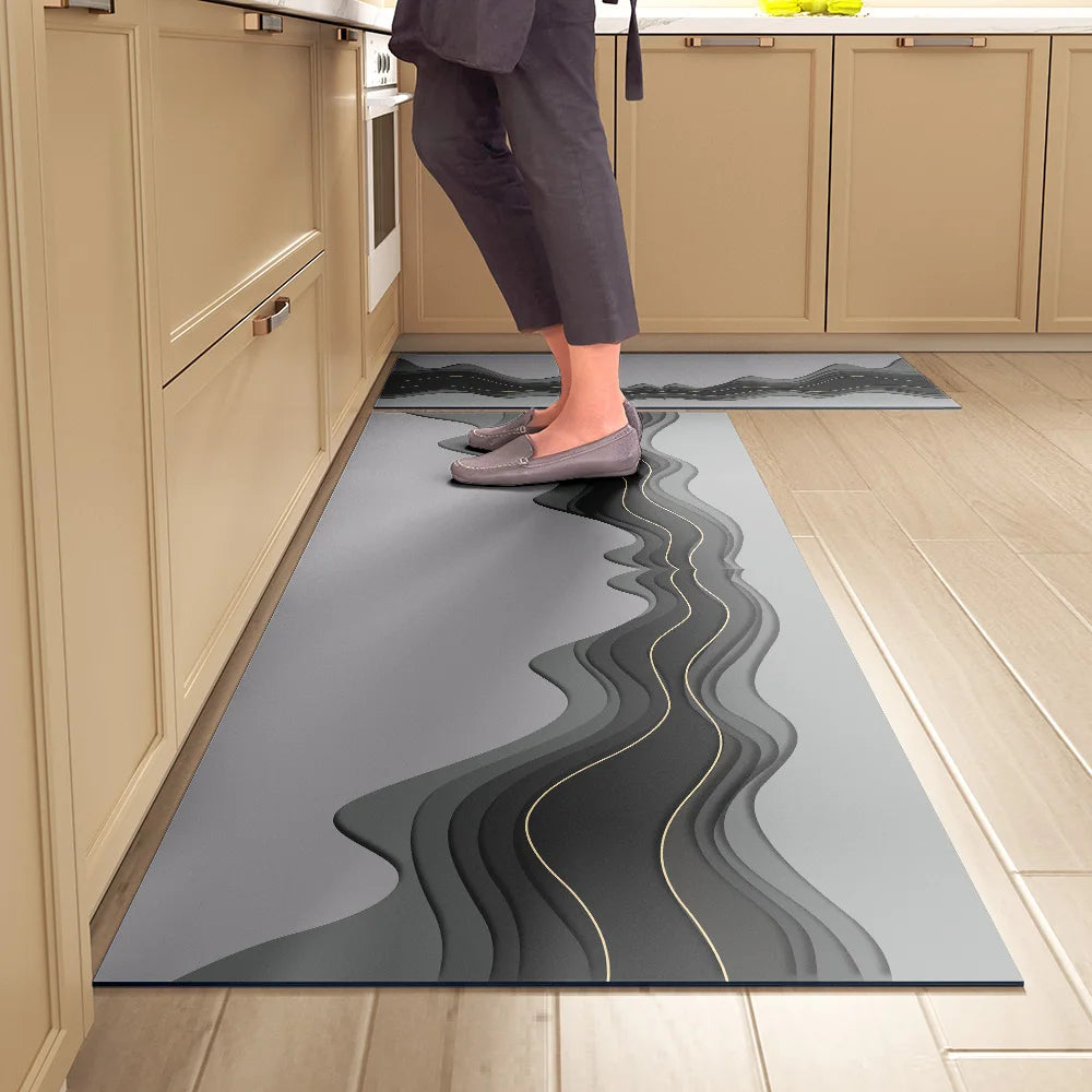 מזרון סופג למטבח – מונע החלקה, עמיד למים וקל לניגוב. שטיחון נוח לעמידה לאורך זמן, ניתן לניקוי מיידי ללא כביסה. אידיאלי למטבח מודרני, מגן על הריצפה ומוסיף נוחות.