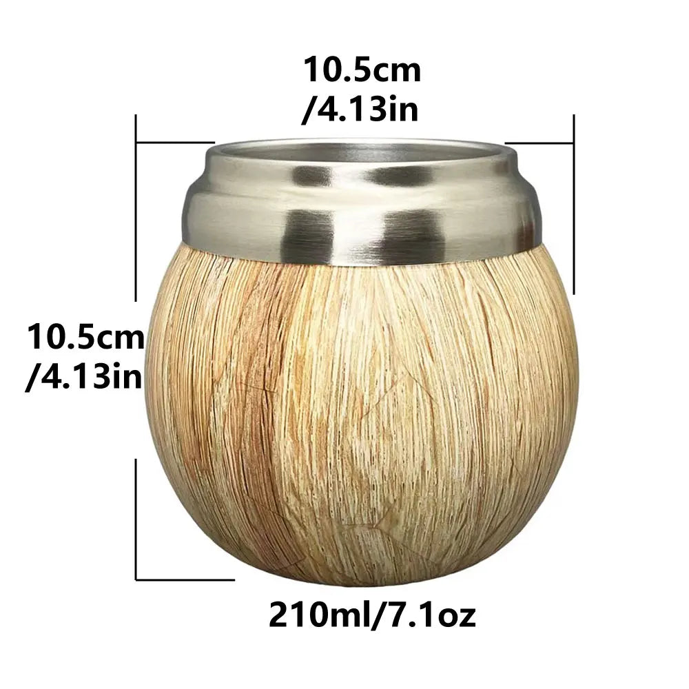كوب غواشو يربا ماتي من الفولاذ المقاوم للصدأ، الأرجنتين، كالاباش مزدوج الجدار مع عزل حراري
